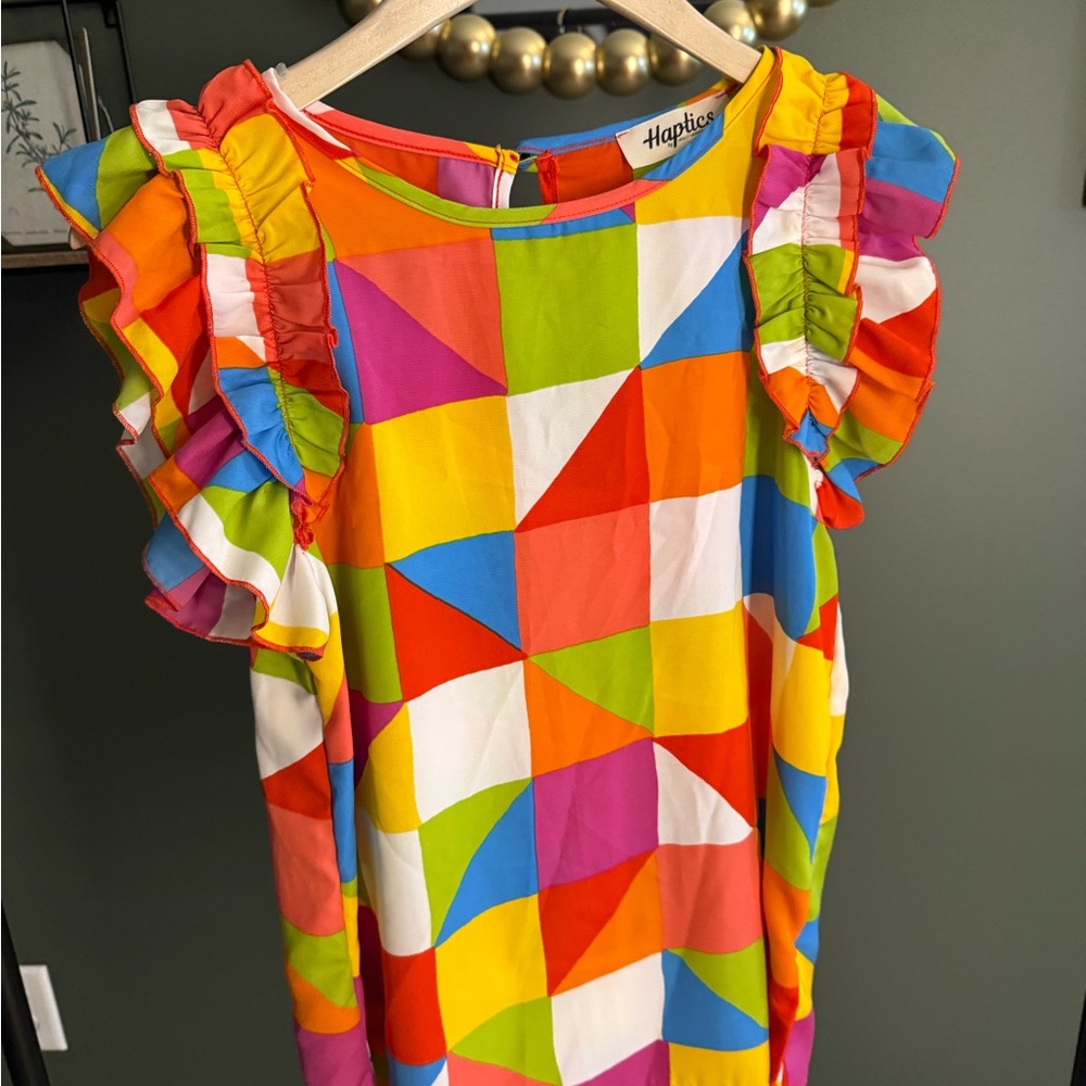 Harper Multicolor Geometric Kids Blouse